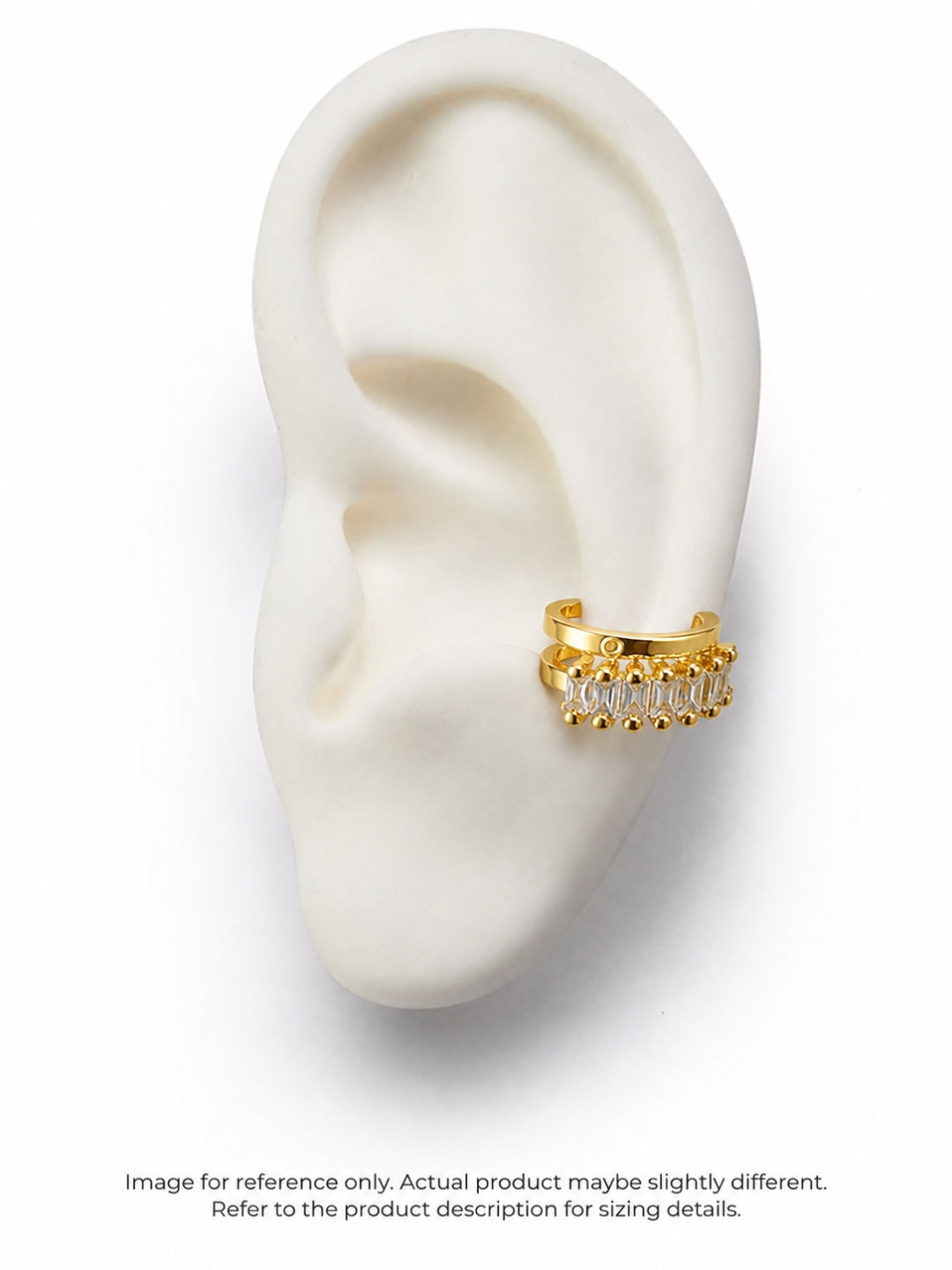 CZ Pavé Gold Ear Cuff | 18K Gold Plated Anti-Tarnish Ear Clip l Single