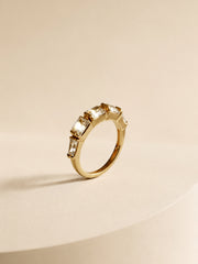 18K Gold Multi-Cut CZ Stackable Ring | Anti Tarnish Stainless Steel