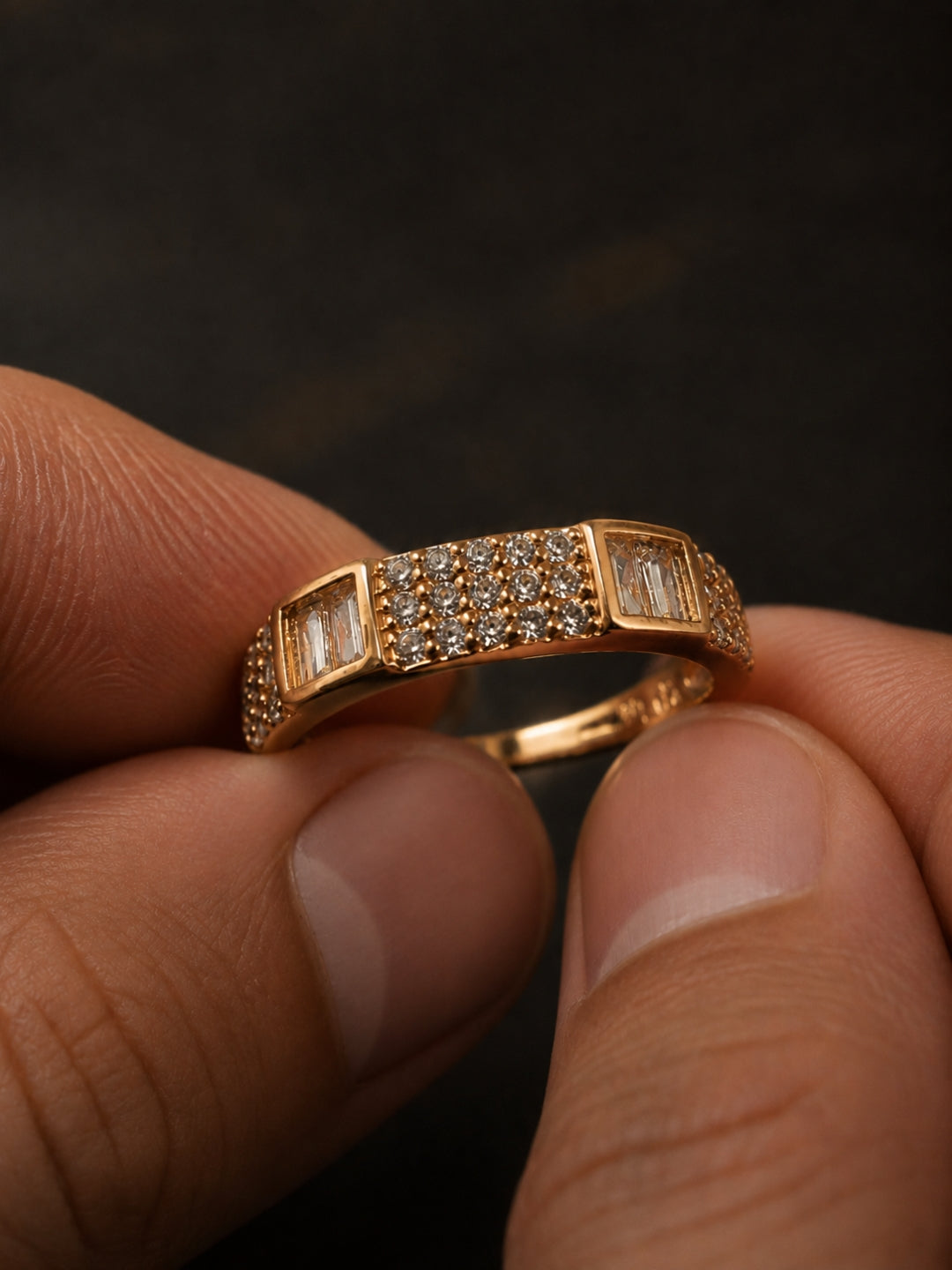 18K Rose Gold Nano CZ Band Ring | Anti Tarnish Stackable Ring