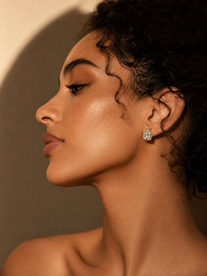 Rose Gold CZ Apple Stud Earrings | Anti Tarnish Everyday Studs