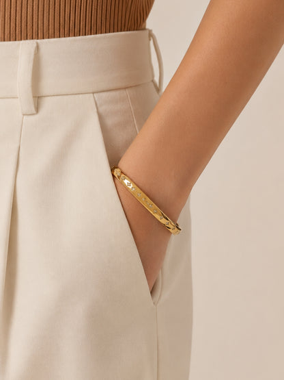 18K Gold Plated CZ Star Openable Bracelet | Anti Tarnish