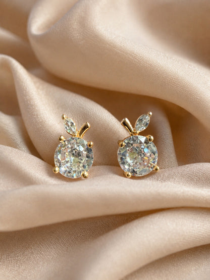 Rose Gold CZ Apple Stud Earrings | Anti Tarnish Everyday Studs