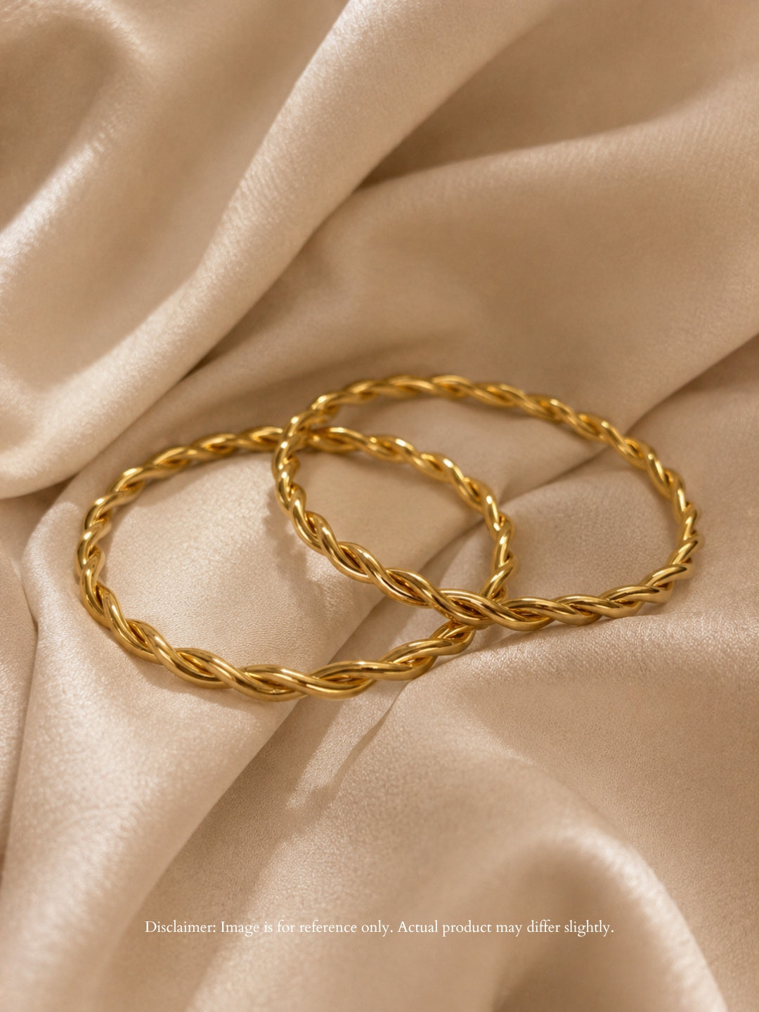 Pleated CZ Gold Bangle Bracelet | Anti-Tarnish Waterproof Jewelry