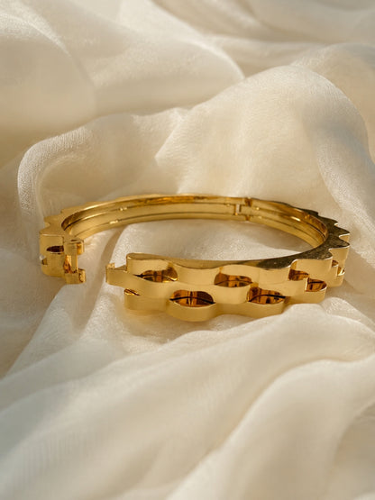 Maglia Link Chain Bangle, 18K Gold-Plated