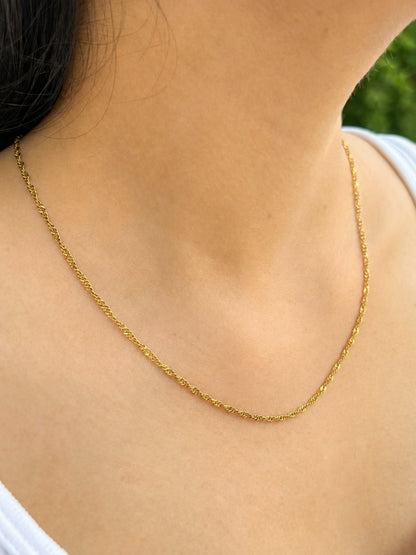 18K Gold Link Chain Necklace | Anti Tarnish Stacking Jewelry