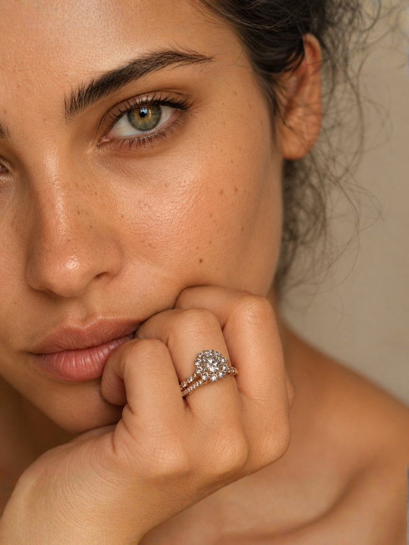 18K Rose Gold Plated Solitaire CZ Statement Ring | Anti Tarnish