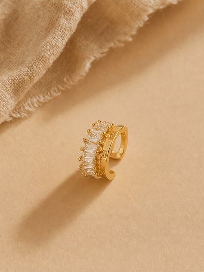 CZ Pavé Gold Ear Cuff | 18K Gold Plated Anti-Tarnish Ear Clip l Single