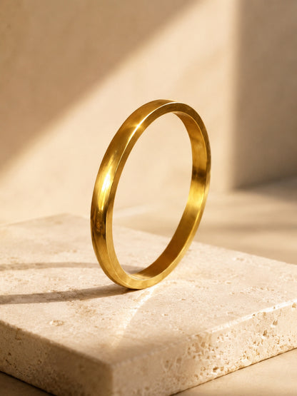 Imperial Gold Men's Kada Bracelet – 18K Gold Plated CZ Bangle