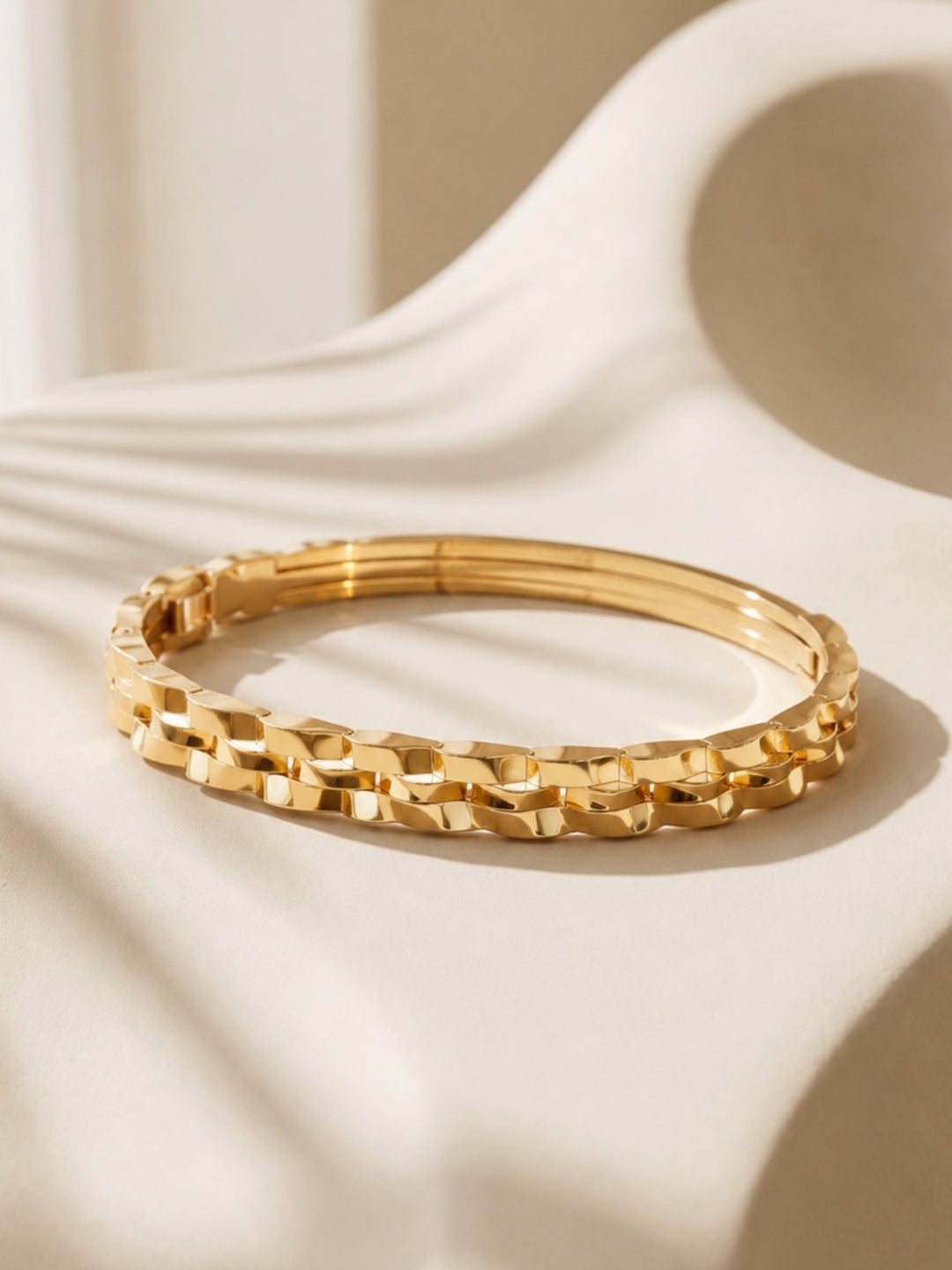 Maglia Link Chain Bangle, 18K Gold-Plated
