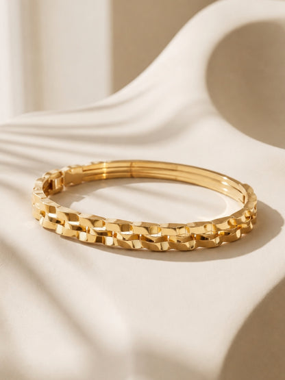Maglia Link Chain Bangle, 18K Gold-Plated