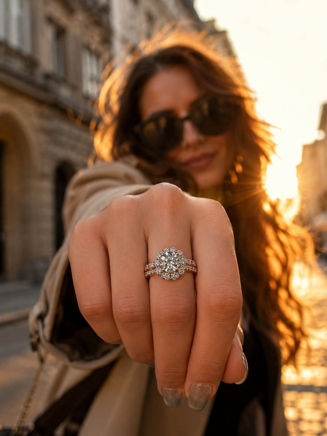 18K Rose Gold Plated Solitaire CZ Statement Ring | Anti Tarnish