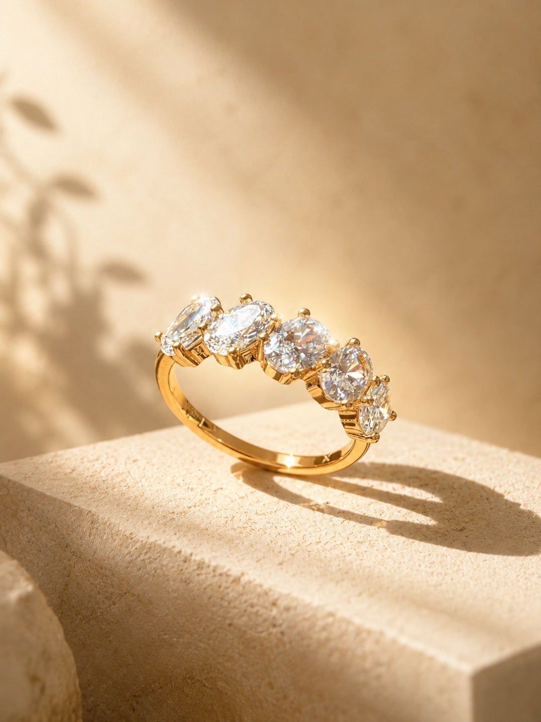 18K Rose Gold Oval Solitaire CZ Ring | Anti Tarnish Stackable